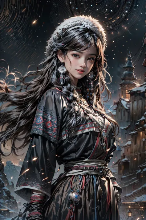 <(best quality, extremery best quality, masterpiece:1.4), (realistic, intricate details:1.4), (photorealistic:1.4), (extremely intricate:1.4), highres, ultra highres, ultra detailed, ultra-detailed, absurdres, incredibly absurdres, extremely detailed, high quality, high resolution, hyperrealistic, ultra-realistic, hyper-detailed, top quality, best, fine detail, massive detail, Highly detailed, extreme detailed, highest detailed, high-res, absolutely resolution, reflection, (refraction:1.4), (hyperrealism:1.4)>, BREAK, (1girl:1.3), solo, looking at viewer, (young cute beautiful 18-year-old girl:1.4), 3d face, (hand of Guido Daniele:1.4), beautiful girl, Beautiful face, pretty, girlface, kpop idol,  supermodel, stunning innocent symmetry face, perfect body, medium breast, slim waist, slim legs, (high detailed skin:1.5), glowing eyes, goddess, natural skin texture, shiny skin, White skin, Beautiful detailed face, detailed face, real skin texture, cute delicate face, finely detailed face, golden ratio, golden ratio face, expressive eyes, perfect face, perfect skin, flawless face, clear face, shiny hair, pale skin, Proper body proportion, perfect anatomy, realistic skin texture, luscious lips, glossy lips, natural makeup, beautiful bright pupils, slender figure, intricate eyes, detailed pupils, detailed face and eyes, longeyelashes, blush, good hand, perfect hands, pretty face, beautiful female bodies, finely detailed skin, oily shiny skin, clean facial features, an extremely delicate and beautiful, cute & girly, beautiful detailed eyes, stars in the eyes, detailed simmetric eyes, perfect smooth skin texture, BREAK, (((((brilliant colors, (Tibetan, fur hat, front view, dancing, Prairie, sunset, mountain, Yak, sheep, ride a pink horse, river, pink horses on the river, Wolf:1.4), (Tibetan girl, bonfire, surrounded by vast grasslands, Tibetan tent, traditional clothes, braids, peaceful atmosphere, mountainous backdrop, camping trip, authentic cultural experience, night sky full of stars, crackling fire sounds, quiet whispers, hushed conversations, Tibetan tea, warm blankets, tranquil silence, crisp air,   soulful melodies,  traditional musical instruments, a sense of belonging, bonding with nature, quiet reflection:1.4), (smile, blush, Pink hair, Pink eye, long hair, Pink eyelashes, Pink lips, Pink lip colour, Eyes glowing Pink, flat bangs, happy expression, warm smile, cute smile, smiling:1.4), (long_hair, mountain background, forest, river in background, landscape, water reflection, outdoors:1.3), (night, Night time,  moon light,  Golden Hour, sky, landscape, stars, starry, galaxy sky, milky way:1.3), (mountains,    full moon background,  moutains, breeze,  dust is drifting, ethereal, scenery, nature, mysterious background, fog, wind:1.2),  (iridescent colors, Iridescence, mysterious, fantasy background, fantasy, open mouth:1.2), (Luminescent Particles:1.3), (fullbody:1.2), (eye focus,  face focus, character focus, close-up face:1.2), (dutch angle,  cowboy shot:1.3), colorful refraction)))), BREAK, <cinematic portrait, analog film photography, film emulation, bokeh, blurry noise background, watercolor, available light, detailed light,  volumetric fog,  beautiful lighting,  Rembrandt lighting,  Cinematic, pixel art,  game art,  key visual,  surreal,   PBR Texturing,   Anisotropic Filtering, Maximum Clarity And Sharpness, Albedo And Specular Maps, Multi-Layered Textures, Surface Shading, Sub-Pixel Convolution,  Sub-Pixel Convolution,  Accurate Simulation Of Light-Material Interaction, blurry foreground, broad light, volumetric light effect, matte painting, perfectly defined features, volumetric lighting, Tone Mapping, Lumen Reflections, Global illumination, Ray Tracing, Screen Space Global Illumination, Accent Lighting, 32k, Natural Lighting, volumetric, cinematic masterpiece, Rule of thirds, high dynamic range, Multi-exposure HDR capture, cinematic render, game cg cinematic, atmospheric perspective, movie scene, epic dynamic frame, motion blur, ((cinematic look, Film look)), rim light, 4k textures, adobe lightroom, photolab, insane details, hyperdetailed, exposure blend, professional color grading, professional color correction, aerial perspective, particles and dust in beams of light, cinematic scene, dynamic lighting, sharp details, lomography, soft focus, light leaks, bold hues, atmospheric depth, (explosive light and shadow:1.2), aesthetics, intricate designs, ultra realistic digital art, (zentangle, mandala, tangle, entangle), (fractal art), elegant, vivid colours, floating particles, particles, dramatic, epic, (ink drawing, oil painting detailed), (dramatic lighting:1.2), RAW, huge filesize, extremery detailed CG, Photo, 8k uhd, cinematic atmosphere, trending on artstation, award-winning glamour photograph, highly detailed photo, official art, beautiful and aesthetic, unity 8k wallpaper, beautiful, highly detailed CG illustration, best illustration, intricate, Amazing, emotional, analog, painting, digital painting, concept art, Oil Painting, illustration, Classical art, Renaissance, Romanticism, Neoclassicism, Color Palette, depth and contrast, Vibrant colors, saturated, rich saturation, color harmony, vivid palette, concept-art, design style, detail character, concept render, colorful, analog photography, dreamy atmosphere, specular highlights, atmospheric lighting, (dynamic angle, dynamic pose :1.3), (shiny, clothes reflecting light, lens flare, bloom effect, light particle, lens glare:1.3), realistic lighting, cinematic light, (cinematic lighting), light in the face, soft lighting, saturated colors, detailed background, sharp focus, 8k high definition, perspective, Master Composition, roughness, post-processing, soft shadows, realistic shadows, ambient occlusion, ray-tracing, subsurface scattering, photon mapping, physically-based rendering, octane rendering, unreal engine 5, ue5 rendering, Adobe After FX, dslr, RTX, Best character details, radiosity, sharp, antialiased, RAW photo, HDR, 8k, 4k, (((Photographed by Roger Deakins, using a RED Monstro 8K VV camera and a series of high-end lenses))), ((Hasselblad photography)), (film grain:1.4), Kodak portra 400, ((Fujifilm X-T5)), professional photograph, depth of field, caustics, Broad lighting, diffuse lighting, rim lighting, two tone lighting, textile details, visible pores, high resolution scan, professionally color graded, photographic reality, automatic white balance, best lighting, detailed shadow, high contrast, strong light and shadow>, (PureErosFace_V1:0.7), (ulzzang-6500:0.7), <lora:epiNoiseoffset_v3:2>, <lora:add_detail:0.7>, <lora:hipoly_3dcg_v7-epoch-000012:0.7>, (kbxll:0.7), <lora:more_details:0.7>,  <lora:Tibetan_v1:0.9>
