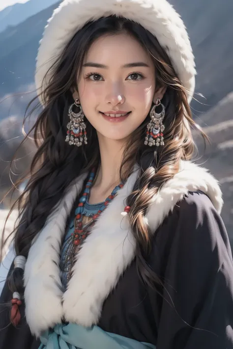 <lora:Tibetan_v1:0.8>,Tibetan,upper body,light smile,shy,, (masterpiece, best quality, high quality, highres, ultra-detailed),