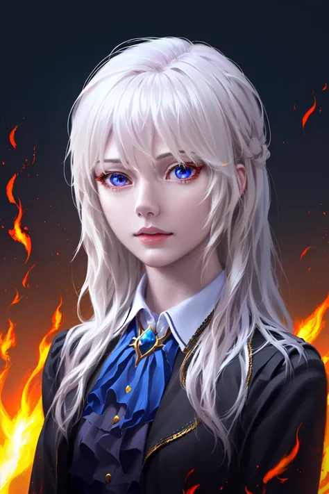 ponstyle, 1girl, highly detailed, absurd res, perfect image, (flame_surge_style:0.8)