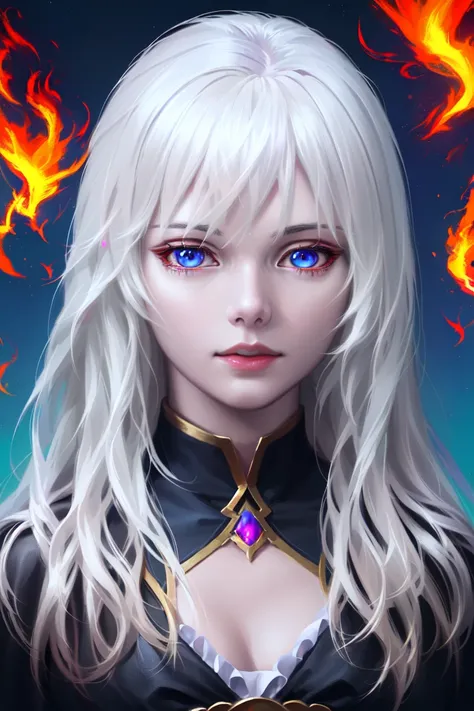 ponstyle, 1girl, highly detailed, absurd res, perfect image, (flame_surge_style:0.8)