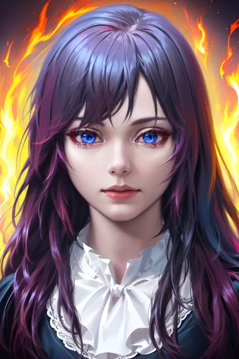 ponstyle, 1girl, highly detailed, absurd res, perfect image, (flame_surge_style:0.8)