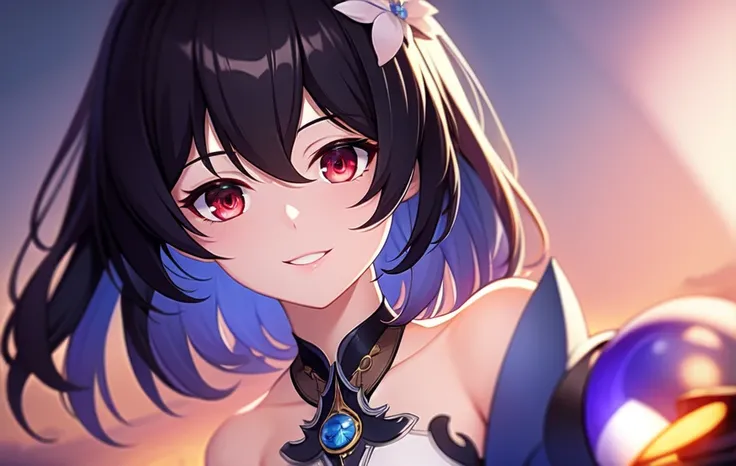best quality ,masterpiece, an extremely delicate and beautiful, extremely detailed ,CG ,unity ,8k wallpaper, Amazing, finely detail,best quality,official art,extremely detailed CG unity 8k wallpaper,absurdres,beautiful detailed girl,extremely detailed eyes and face, beautiful detailed eyes,light on face, 1girl, Seele, black hair, red eye, (fullbody:1.2), spaceship, star sky, fire, <lora:Seele:1>