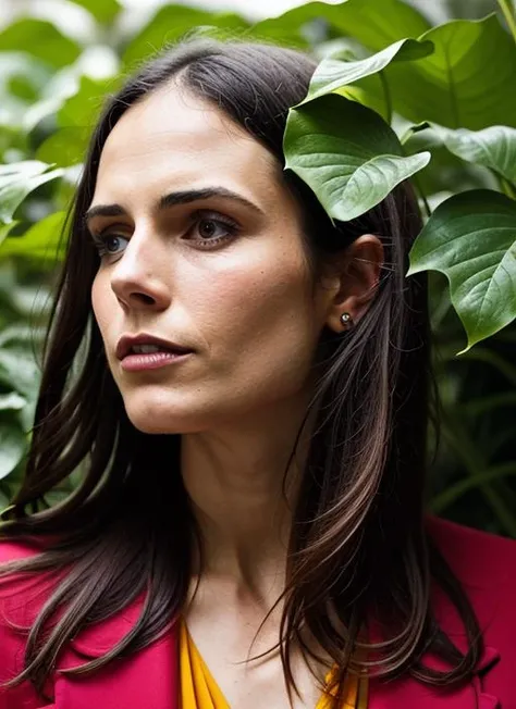 portrait of sks woman in babylon, hanging gardens, by Flora Borsi, style by Flora Borsi, bold, bright colours, ((Flora Borsi)), by David LaChapelle, <lora:lora-small-jordana-brewster-v1:1>