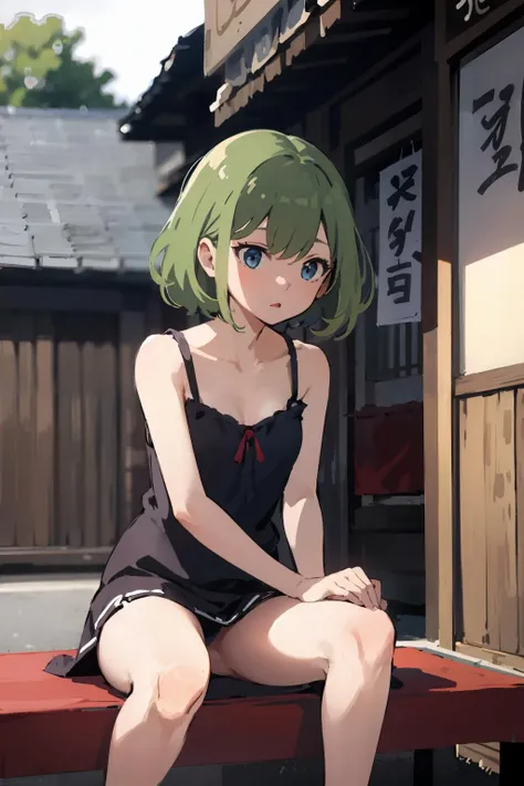 masterpiece,high quality,highres,1girl,solo,<lora:jp-storefront-wasabiya:1>,jpstore,sitting,wagashi,