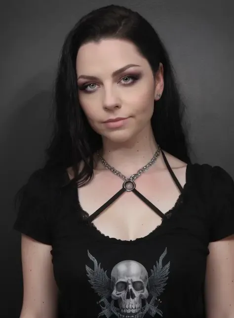 black hair Caucasian ,looking at viewer, upper body portrait, woman dungeon prison, goth shirt, 8k resolution, <lora:GoodHands-beta2:0.4>, beautiful eyes, white Caucasian, at a rock concert, <lora:AmyLee2-anime:0.8> <lora:Cropped Torso LoRA:0.6>