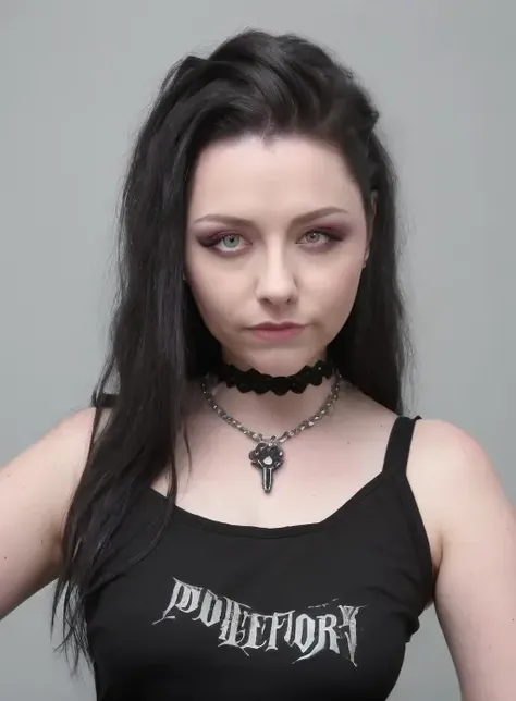 black hair Caucasian ,looking at viewer, upper body portrait, woman dungeon prison, goth shirt, 8k resolution, <lora:GoodHands-beta2:0.4>, beautiful eyes, white Caucasian, at a rock concert, <lora:AmyLee2-anime:1> <lora:Cropped Torso LoRA:0.6>