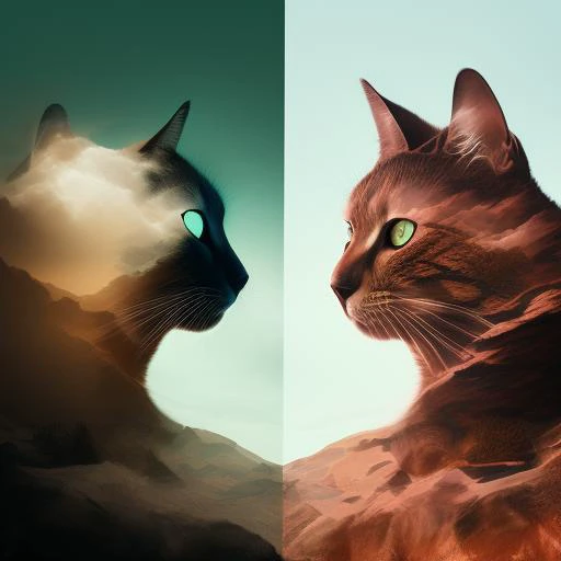 dublex style vs, cat face, night and day