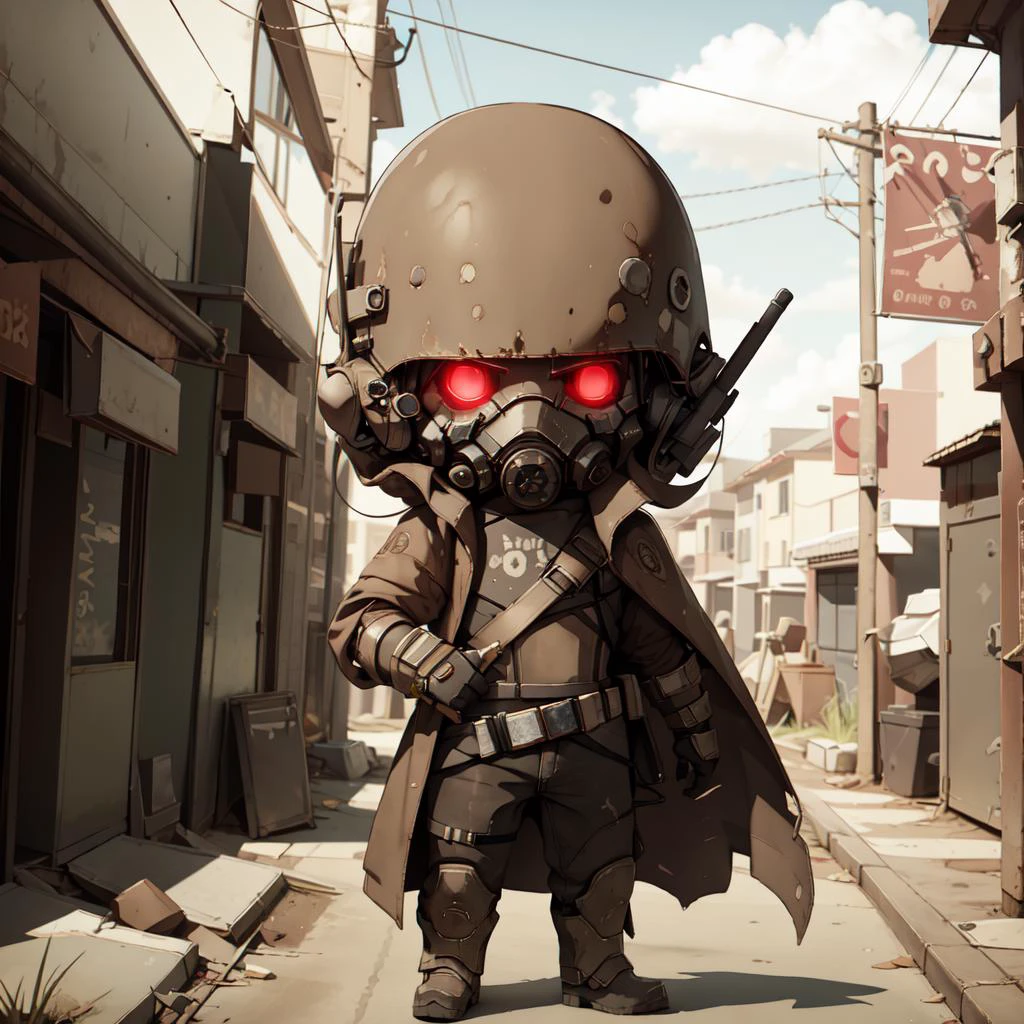 masterpiece,best quality,post-apocalypse,
(solo,chibi:1.5),NCR-Rangerarmor,glowing eyes,
<lyco:NCR-Rangerarmor_v10:0.9>