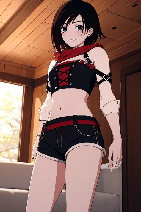 Twintail, red haired, 1girl, grey eyes, tall, well toned, well built, muscled, toned muscles, red highlights, pigtails, beach, pink, black bikini, pov, sit, looks at the viewer, spread legs, blushing, sweating, (Jillin' off:1.2), stockings, (ahego:1.5) ,At school, frontal, purple short skirt, bag, smiling, abusive, super detailed, 4k, (black lingerie:1.5)