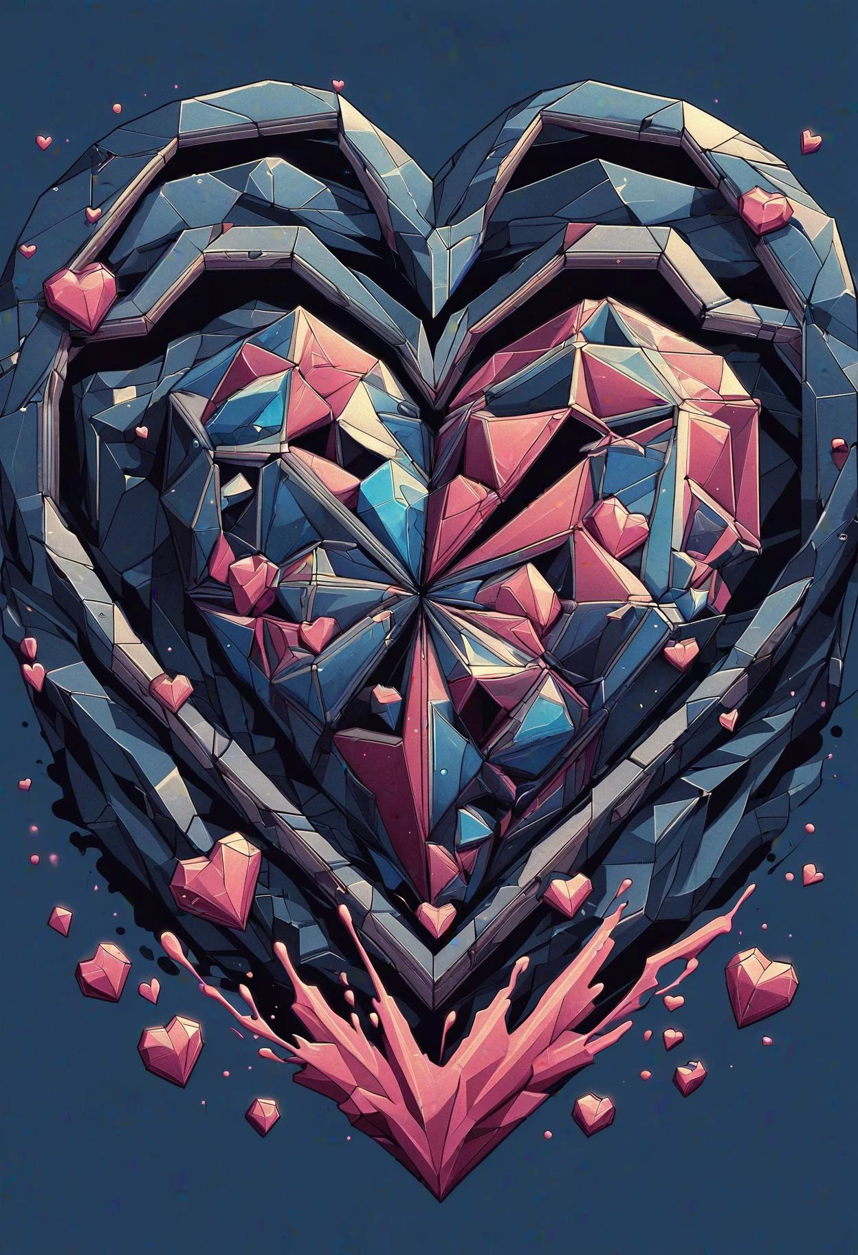 DonMG30T00nXL cartoon heart, dark blue gaseous arcane <lora:DonMG30T00nXL-000008:1>