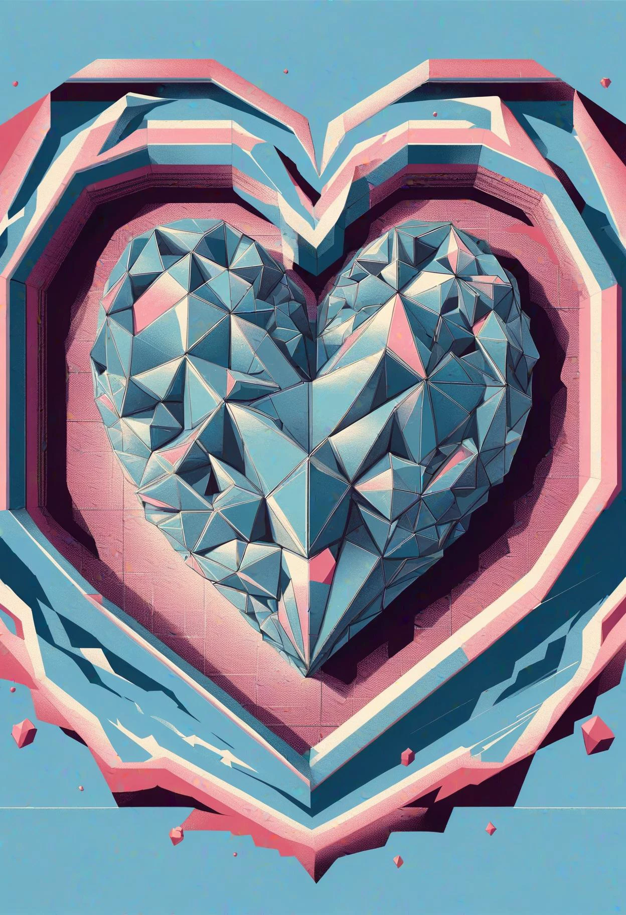 DonMG30T00nXL 2D illustration heart, light blue void illusion <lora:DonMG30T00nXL-000008:1>