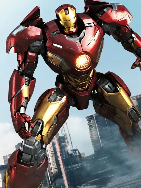 best quality, ultra high res,photorealistic,<lora:sdxl_jijia-000006:0.6>,mecha,Iron Man mecha