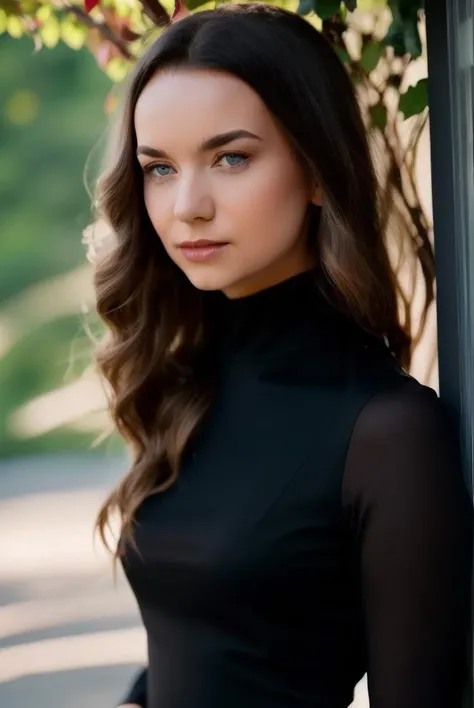 A stunning intricate full color portrait of a beautiful woman, wearing a high neck black dress <lora:epiNoiseoffset_v2:1>, happy, epic character composition,by ilya kuvshinov, alessio albi, nina masic,sharp focus, natural lighting, subsurface scattering, f2, 35mm, film grain, half body shot <lora:talidova:1>