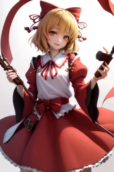 (masterpiece, best quality:1.2), <lyco:touhou_satsuki-11:1.0>, cowboy shot, solo, 1girl, satsuki rin, smile, looking at viewer, hair bow, ribbon, long sleeves, red skirt