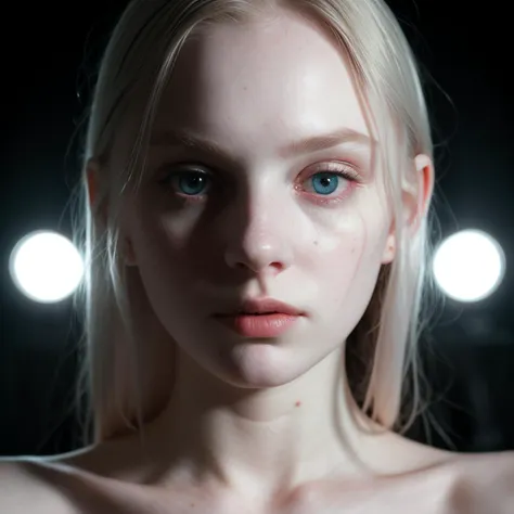 young woman with pale skin, (((white pupils))), Hyperrealism, ultra realistic, ultra detailed,  cinematic lighting, highly detailed, breathtaking, photography, stunning environment, wide-angle,  <lora:SDXL Horror Style:1>  sdxl horror style,