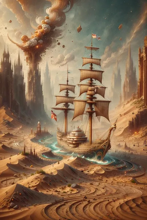 <lora:desertsand-style-darquelilly-v1:1> desertsand, ship