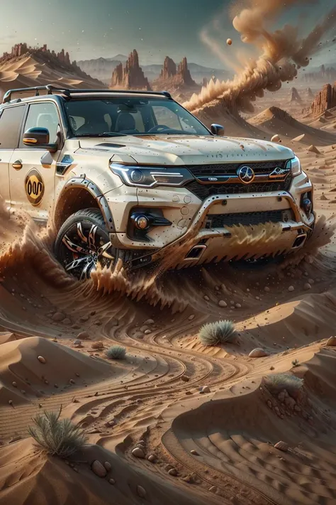 <lora:desertsand-style-darquelilly-v1:1> desertsand, sport car