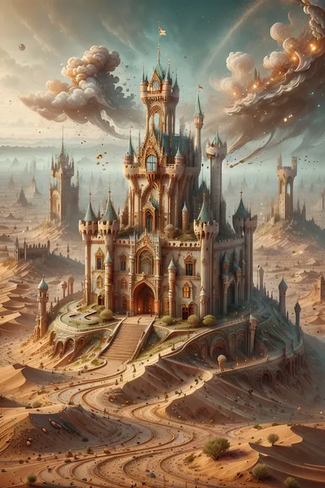<lora:desertsand-style-darquelilly-v1:1> desertsand, castle