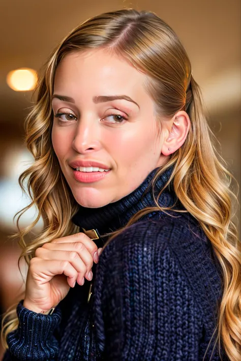 (piper2-900)
(in a cafe:1.3)
(black turtleneck:1.3)
(talking with you:1.3)
realistic photo, skin pores, textured skin, highly realistic skin, ambient occlusion, (realistic, photorealistic,  RAW photo:1.4), best quality, 4k, 8k, ultra highres, fujifilm xt3