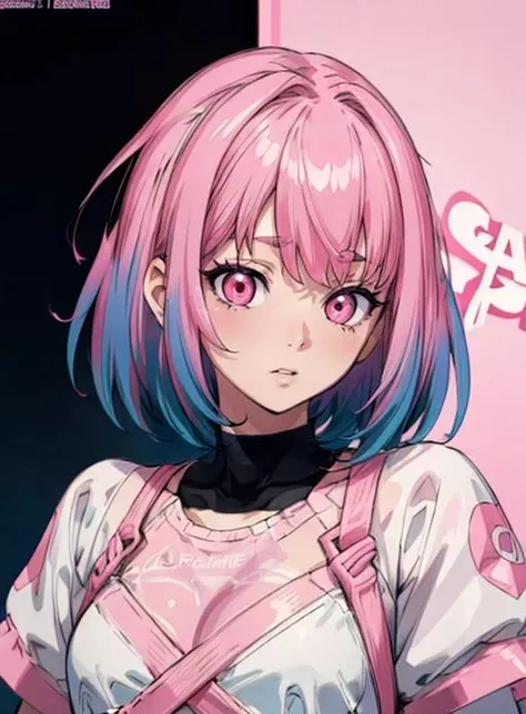 best quality, (masterpiece),(ultra-detailed), (high quality), (high resolution),<lora:add_detail:0.7> , <lora:kohai:0.7>,kohia, pink hair, short hair, pink eyes, bangs, gradient hair,