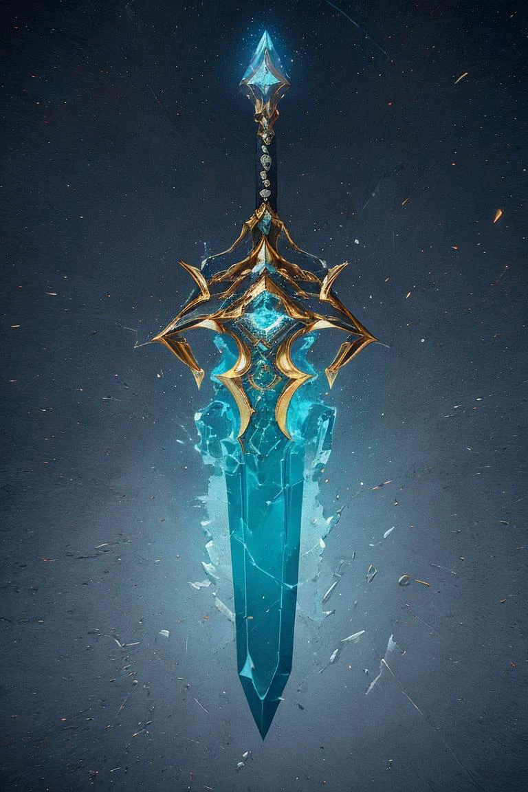 breathtaking full shot, hdr, dynamic lighting, (masterpiece, top quality, best quality, official art, beautiful and aesthetic:1.2),(8k, best quality, masterpiece:1.2), weapon, no humans, epic glowing fire short sword, fantasy, white crystal, light particles, reflective surface, still life, glowing weapon, floating, glowing, simple background, <lora:CGgameweaponicon hsw:1> CGgameweaponicon hsw <lora:magic circle_v2.0:0.1> magic circle <lora:Mild detail adjusterV10:0.2>, <lora:lcm-lora-sdv1-5:0.7>, masterpiece, award-winning, professional, highly detailed, glow effects, godrays, Hand drawn, render, 8k, octane render, cinema 4d, blender, dark, atmospheric 4k ultra detailed, cinematic, Sharp focus, big depth of field, Masterpiece, colors, 3d octane render, 4k, concept art, trending on artstation, hyperrealistic, Vivid colors, extremely detailed CG unity 8k wallpaper, trending on CGSociety, Intricate, High Detail, dramatic