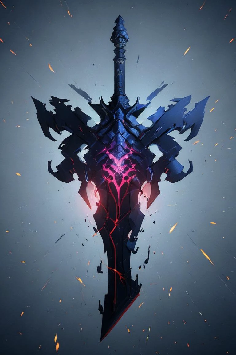breathtaking full shot, hdr, dynamic lighting, (masterpiece, top quality, best quality, official art, beautiful and aesthetic:1.2),(8k, best quality, masterpiece:1.2), weapon, no humans, epic glowing sonic long sword, fantasy, purple crystal, light particles, reflective surface, still life, glowing weapon, floating, glowing, simple background, <lora:CGgameweaponicon hsw:1> CGgameweaponicon hsw <lora:magic circle_v2.0:0.1> magic circle, <lora:lcm-lora-sdv1-5:0.7>, masterpiece, award-winning, professional, highly detailed, glow effects, godrays, Hand drawn, render, 8k, octane render, cinema 4d, blender, dark, atmospheric 4k ultra detailed, cinematic, Sharp focus, big depth of field, Masterpiece, colors, 3d octane render, 4k, concept art, trending on artstation, hyperrealistic, Vivid colors, extremely detailed CG unity 8k wallpaper, trending on CGSociety, Intricate, High Detail, dramatic