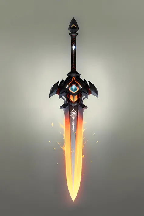 (masterpiece, top quality, best quality, official art, beautiful and aesthetic:1.2),(8k, best quality, masterpiece:1.2),CGgameweaponicon hsw, weapon, sword, no humans, black background, simple background, still life, glowing, glowing weapon, glowing sword<lora:CGgameweaponicon hsw:1>