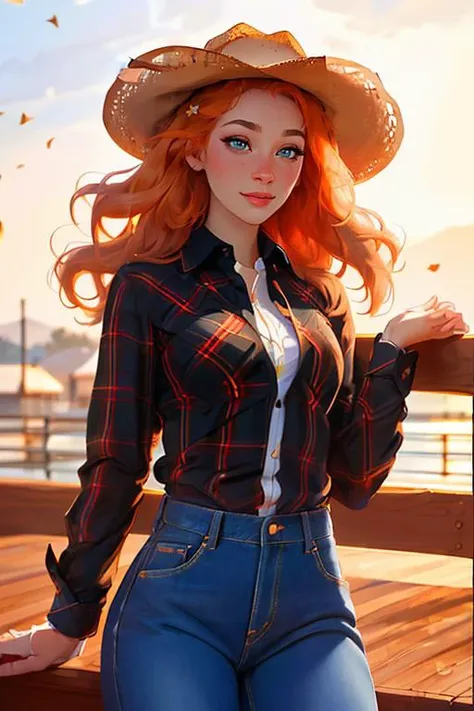 DEN_lila_rouge,
(country beauty posing against a wooden fence with a plaid shirt and jeans and a cowboy hat, cow girl, country girl, cow girl:1.2),
bokeh, f1.4, 40mm, photorealistic, raw, 8k, textured skin, skin pores, intricate details <lora:epi_noiseoffset2:1>, epiCRealism <lora:ClothingAdjuster3:-1.3>