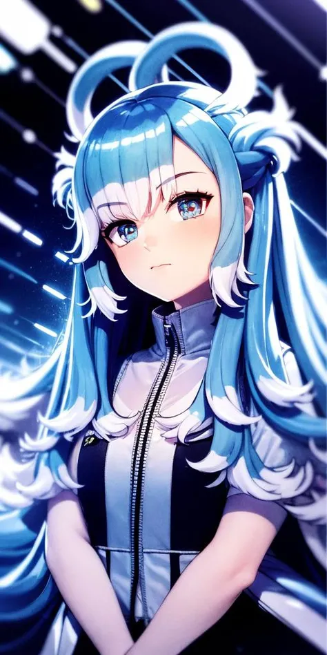 1girl, white hair, symbol-shaped pupils, space goddess, galaxy, light particles, light rays, wallpaper, high contrast, colorful, <lora:Kobo-000015:1>