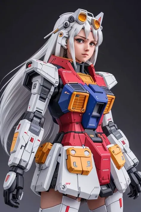 <lora:gundamRX782OutfitStyle_v10:0.6> , gundam\(rx78\), NSFW, Photograph, ultra detailed, best quality, (photorealism:1.4), delicate, beautiful girl, detailed face, skin texture, beautiful eyes, long hair, white hair, ((cosplay)), dynamic pose, dynamic angle, headwear, short skirt, tight skirt, high detail, HD, ultra realism, field of view, trending on 500px