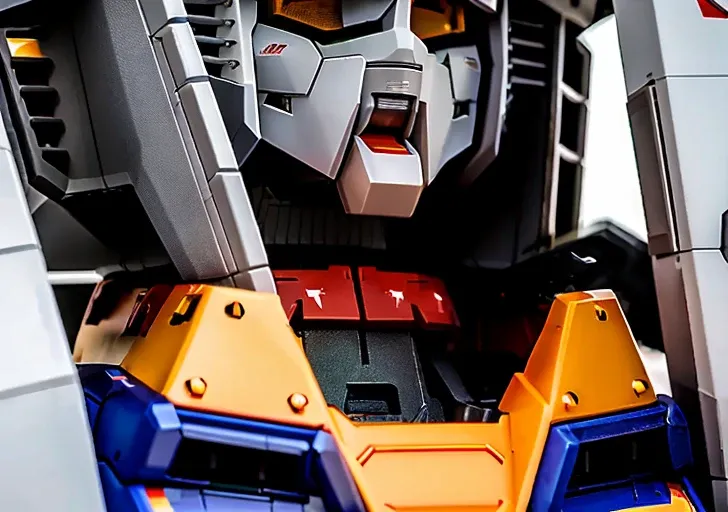 <lora:gundamRX78_v2:1>, mecha, gundam\(rx78\), mech armor, science fiction, masterpiece, high quality, highres, best quality, 1girl, perfect eyes, intricate face details, blush, (realism, hyperrealism:1.1), (18 years old:1.2), depth of field, full body, warzone background
