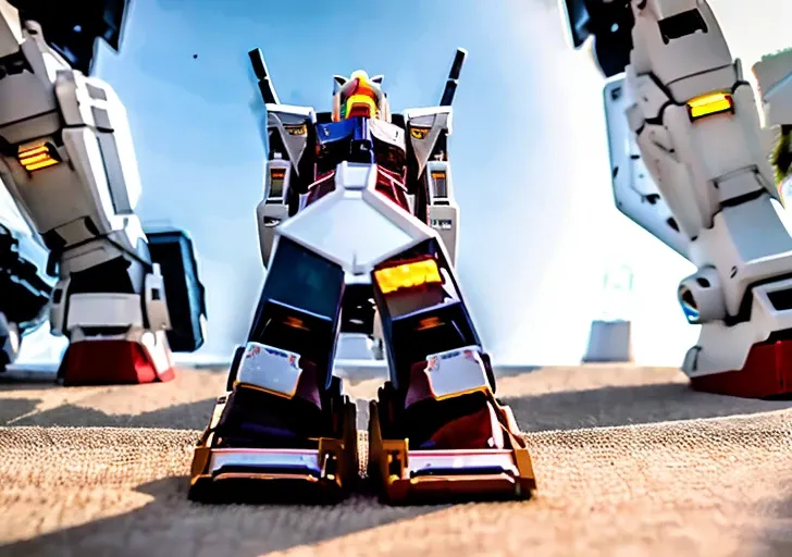 <lora:gundamRX78_v2:1>, mecha, gundam\(rx78\), mech armor, science fiction, masterpiece, high quality, highres, best quality, 1girl, perfect eyes, intricate face details, blush, (realism, hyperrealism:1.1), (18 years old:1.2), depth of field, full body, warzone background