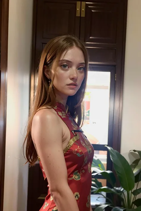 fleurgeffrier, a woman wearing a chinese dress in luxury villa <lora:fleurgeffrier:0.9>