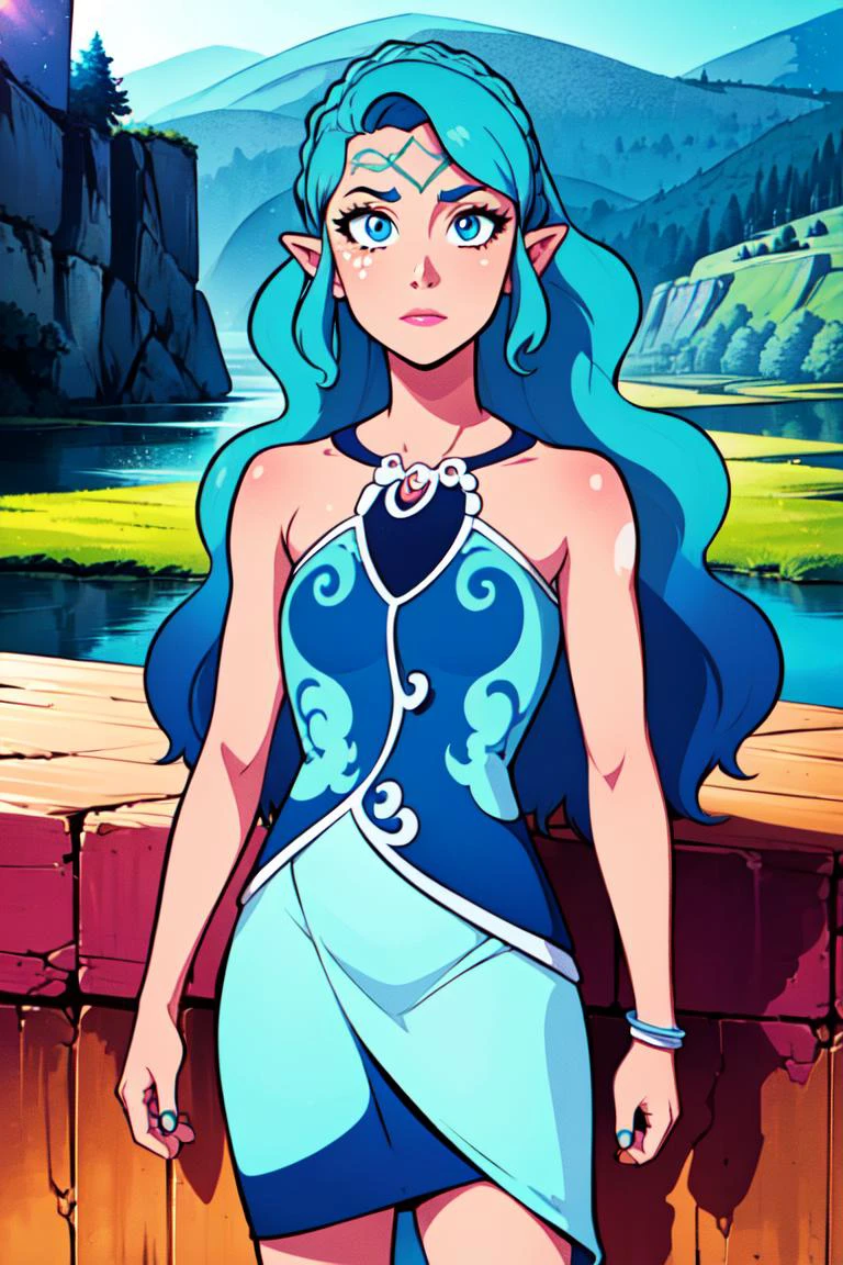 (NaidaRiverheart:1.5), (blue hair, blue eyes, long wavy hair), light blue to dark blue gradient hair, (realistic:1.2), (masterpiece:1.2), (full-body-shot:1),(Cowboy-shot:1.2), neon lighting, dark romantic lighting, (highly detailed:1.2),(detailed face:1.2), (gradients), colorful, detailed eyes, (detailed landscape:1.2), (natural lighting:1.2), solo, 1girl, <lora:LEGOElvesNaida-10:0.8> <lora:add_detail:0.3> <lora:BeautifulEyes:0.6>