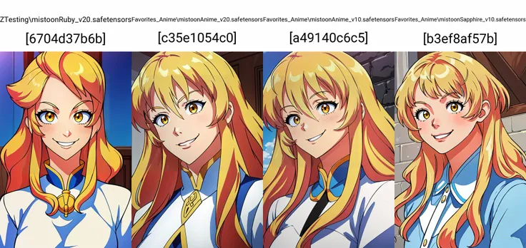 (masterpiece, best quality), intricate details,
1girl, <lora:Han Se-Ah:0.8> long blonde hair, yellow eyes, smirk,