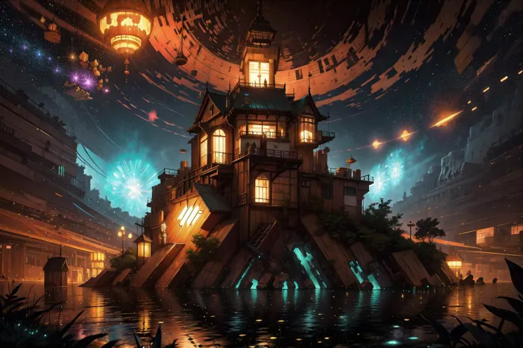 (detailed:1.3),
<lora:LightCoatCG:1> starry,strry light,night,colorful,cloud,star \(sky\),
advntr, landscape, scenery,
Ultra-detail,(highres:1.1),best quality,(masterpiece:1.3),cinematic lighting,
