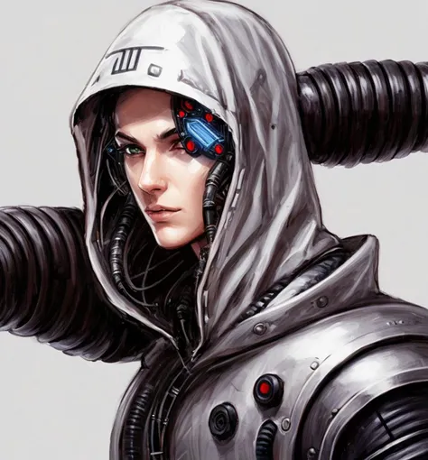 cybernetic hed in a hood <hypernet:Mechanicus1:1>