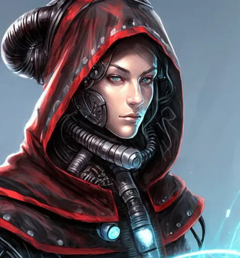 cybernetic hed in a hood <hypernet:Mechanicus1:1>