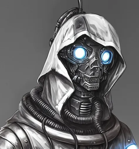 cybernetic hed in a hood <hypernet:Mechanicus1:1>