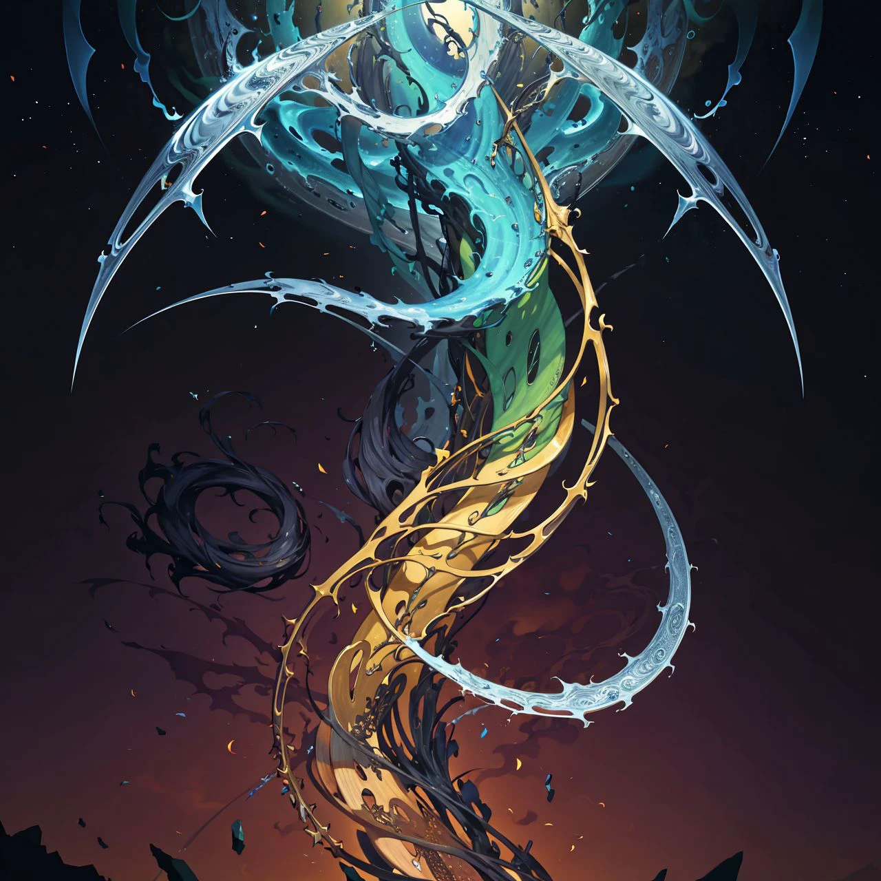 wallpaper, background, scenic landscape, tessellated, topographic style, psychedelic, highly detailed, sharp focus, fractal, <lyco:blackSkinV1:1>