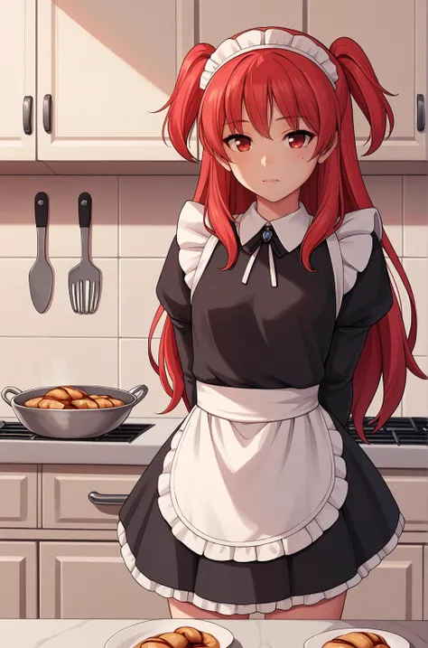 anime artwork score_9, score_8_up, score_7_up, score_6_up, score_5_up, score_4_up, source_anime, BREAK, thick outline, fat outline,
Chtholly_Nota_XL, red hair, long hair, two side up, red eyes, small breast, BREAK, maid costume, kitchen, hands behind back,
<lora:Chtholly_Nota_Seniorious_XL:0.7>
<lora:PersonalAmi_PonyXL:1.0>