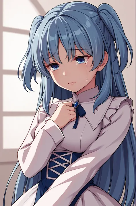 anime artwork score_9, score_8_up, score_7_up, score_6_up, score_5_up, score_4_up, source_anime, BREAK, thick outline, fat outline,
Chtholly_Nota_XL, nota_outfit, blue hair, long hair, two side up, blue eyes, dress, long sleeves, BREAK, portrait, closeup, crying, tears,
<lora:Chtholly_Nota_Seniorious_XL:0.7>
<lora:PersonalAmi_PonyXL:1.0>