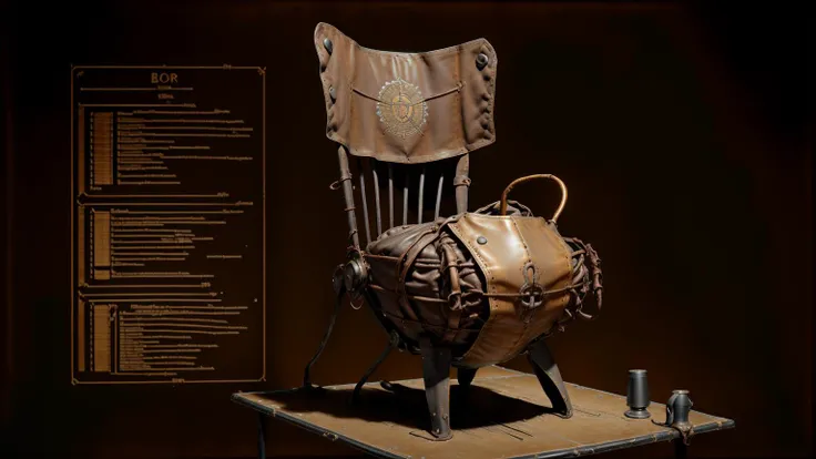 <lora:GlowingRunesAIv2:1> SteampunkSchematics enamelled bronze diaper on a black panel on a black wall, glowing brown schematics