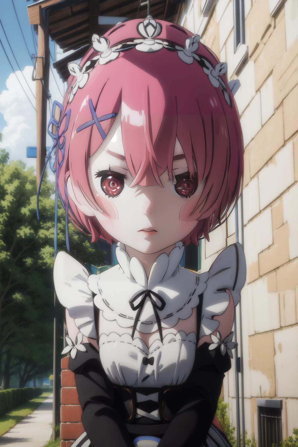 (masterpiece, best quality), intricate details,
1girl, <lora:ram-rezero-01:0.8> ram, maid uniform,
<lora:style_beegsmol-07:1.2> chibi
