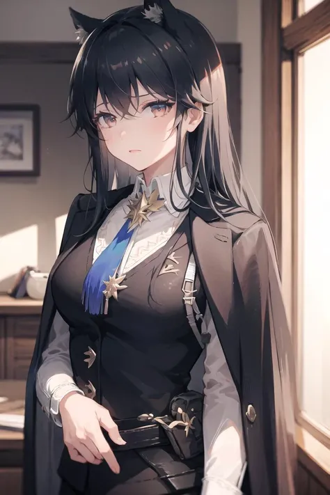 1girl, Omertosa, black hair,