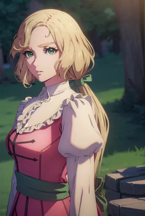 castlevaniamaria, <lora:castlevaniamaria-lora-nochekaiser:1>,
castlevaniamaria, long hair, blonde hair, (green eyes:1.5), hair bow, bow, green bow, low ponytail,
BREAK long sleeves, dress, puffy sleeves, pink dress, sash, green sash, collar, white collar,
BREAK looking at viewer, full body,
BREAK outdoors, night, sky,
BREAK <lyco:GoodHands-beta2:1>, (masterpiece:1.2), best quality, high resolution, unity 8k wallpaper, (illustration:0.8), (beautiful detailed eyes:1.6), extremely detailed face, perfect lighting, extremely detailed CG, (perfect hands, perfect anatomy),
