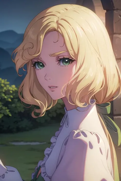 castlevaniamaria, <lora:castlevaniamaria-lora-nochekaiser:1>,
castlevaniamaria, long hair, blonde hair, (green eyes:1.5), hair bow, bow, green bow, low ponytail,
BREAK long sleeves, dress, puffy sleeves, pink dress, sash, green sash, collar, white collar,
BREAK looking at viewer, full body,
BREAK outdoors, night, sky,
BREAK <lyco:GoodHands-beta2:1>, (masterpiece:1.2), best quality, high resolution, unity 8k wallpaper, (illustration:0.8), (beautiful detailed eyes:1.6), extremely detailed face, perfect lighting, extremely detailed CG, (perfect hands, perfect anatomy),
