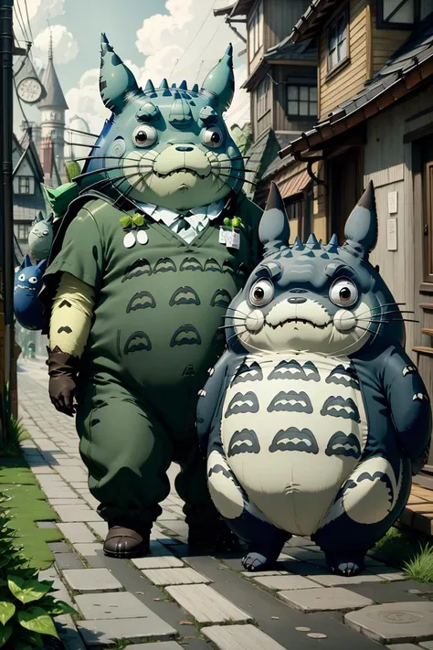technoballx,
(Cosplay as Totoro from My Neighbor Totoro) with a gray and white suit, round ears, and an umbrella.,
<lora:GoodHands-beta2:0.75>,
<lora:technoballx-000040:0.85>