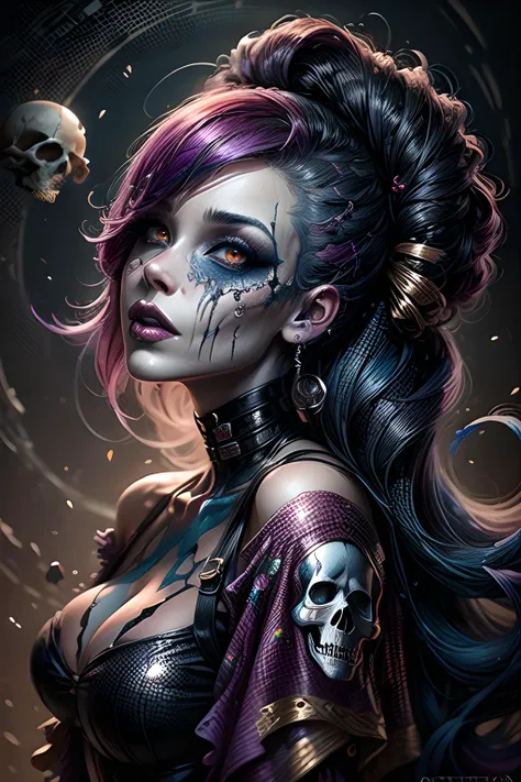 masterpiece, best quality, 1girl, solo, black sclera, colored sclera, red eyes, blue hair, long hair, face focus, arms behind head, sfw <lora:black_sclera:1>