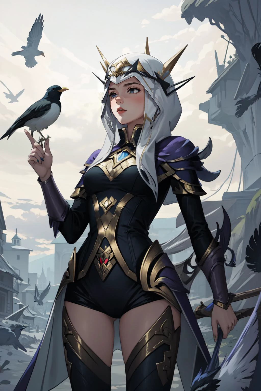 (masterpiece, best quality), intricate details, (fractal art:1.2),
<lora:attire_innerthighvents_a:0.8> thigh cutout, clothing cutout, <lora: Coven Ashe:0.8> coven ashe,